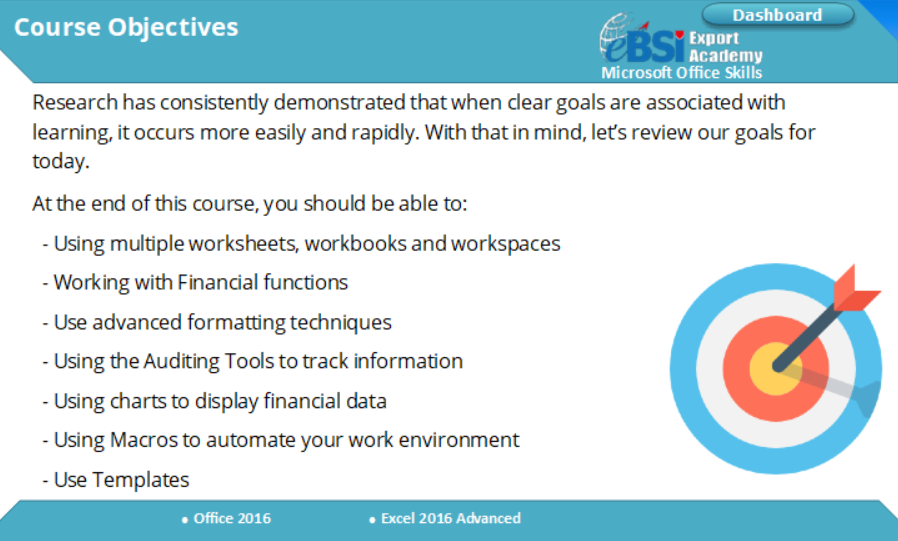 Excel 2016 Advanced - eBSI Export Academy