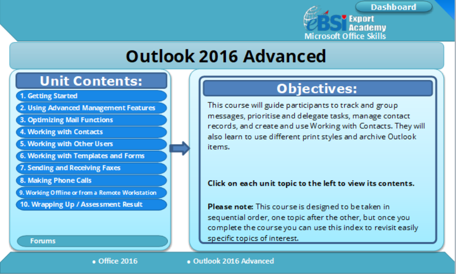 Outlook 2016 Advanced - eBSI Export Academy