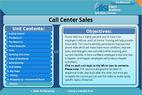 Call Center Sales Training - eBSI Export Academy
