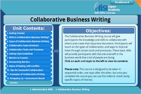 Collaborative Business Writing - eBSI Export Academy
