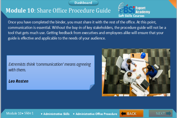 Administrative Office Procedures - eBSI Export Academy