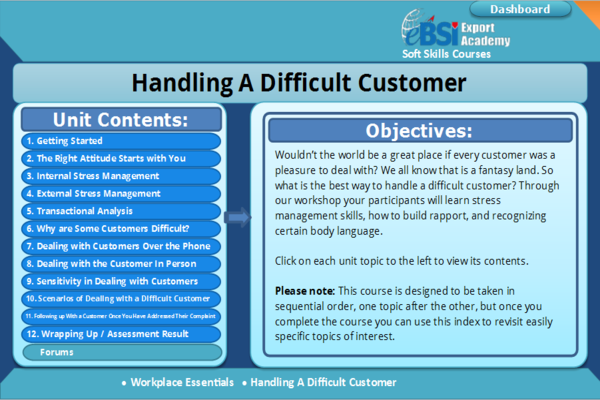 Handling a Difficult Customer - eBSI Export Academy
