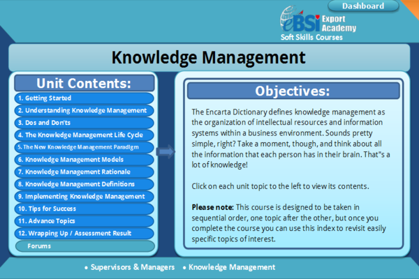 Knowledge Management - eBSI Export Academy