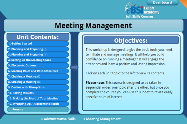 Meeting Management - eBSI Export Academy