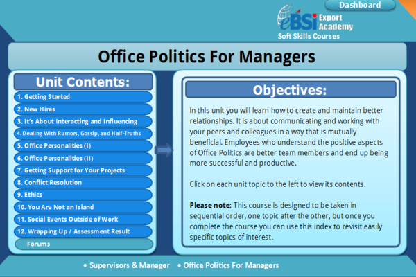 Office Politics For Managers - eBSI Export Academy