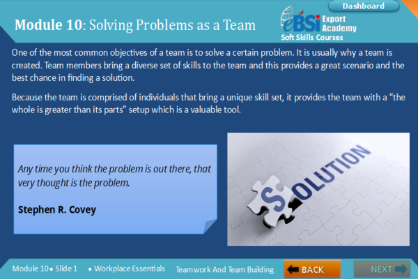 Teamwork And Team Building - eBSI Export Academy