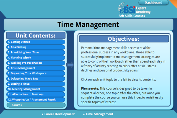 Time Management - eBSI Export Academy