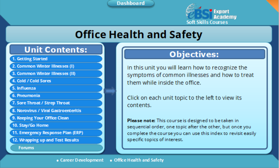 Office Health and Safety - eBSI Export Academy