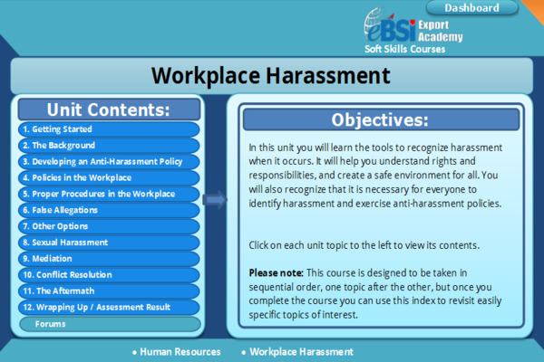 Workplace Harassment - eBSI Export Academy