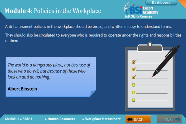 Workplace Harassment - eBSI Export Academy