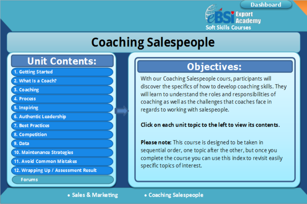 Coaching Salespeople - eBSI Export Academy