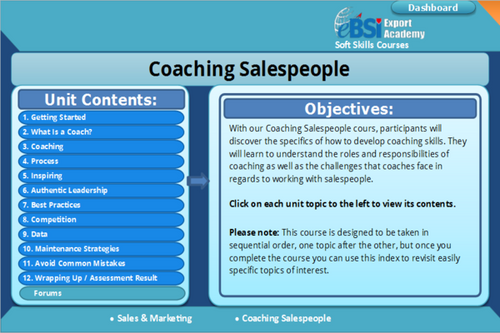 Coaching Salespeople - eBSI Export Academy