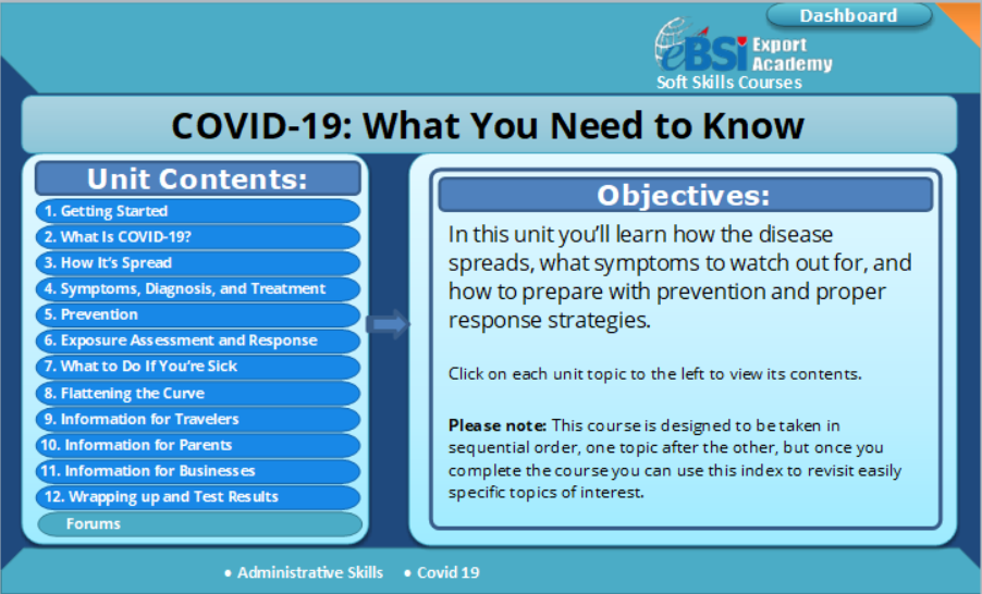 COVID-19 Awareness - eBSI Export Academy