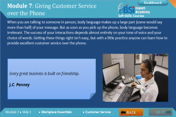 Customer Service - eBSI Export Academy