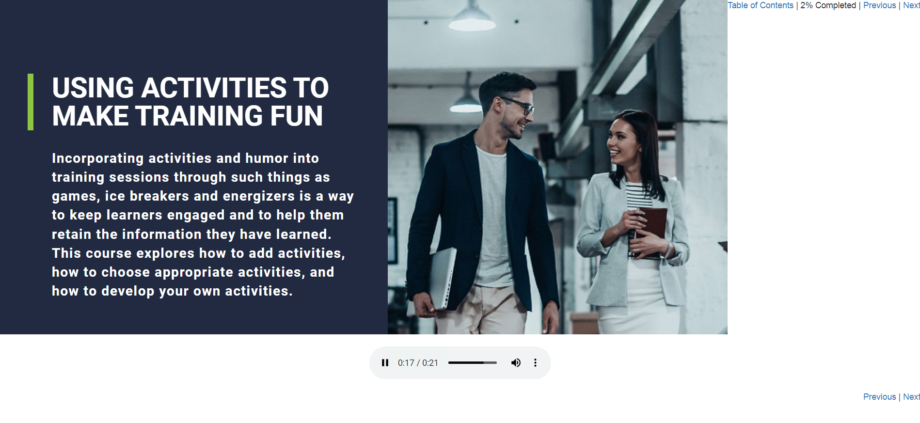 Using Activities to Make Training Fun - eBSI Export Academy