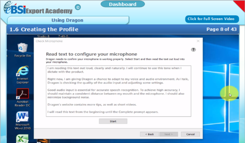 Using Dragon - eBSI Export Academy