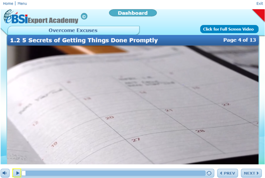 Overcome Excuses - eBSI Export Academy
