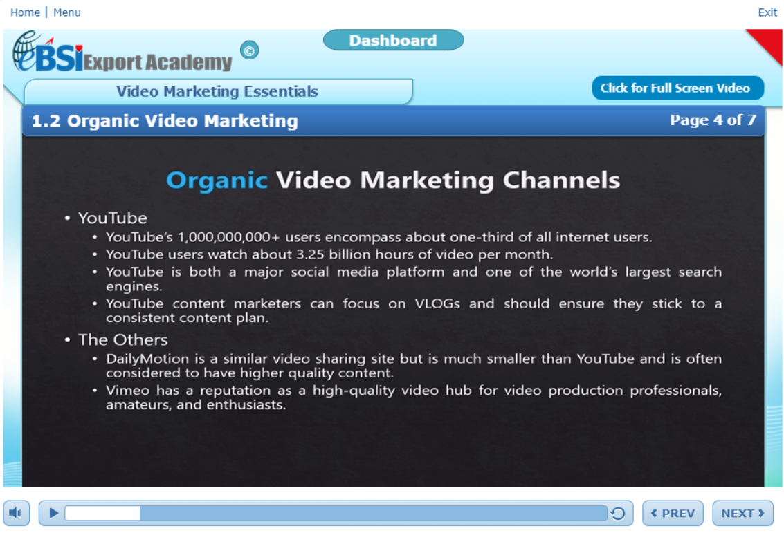 Video Marketing Essentials - eBSI Export Academy