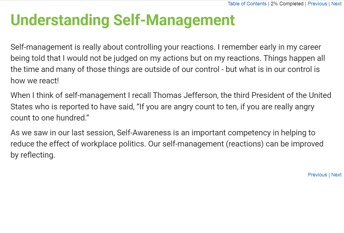 Workplace Politics: Social and Emotional Competencies